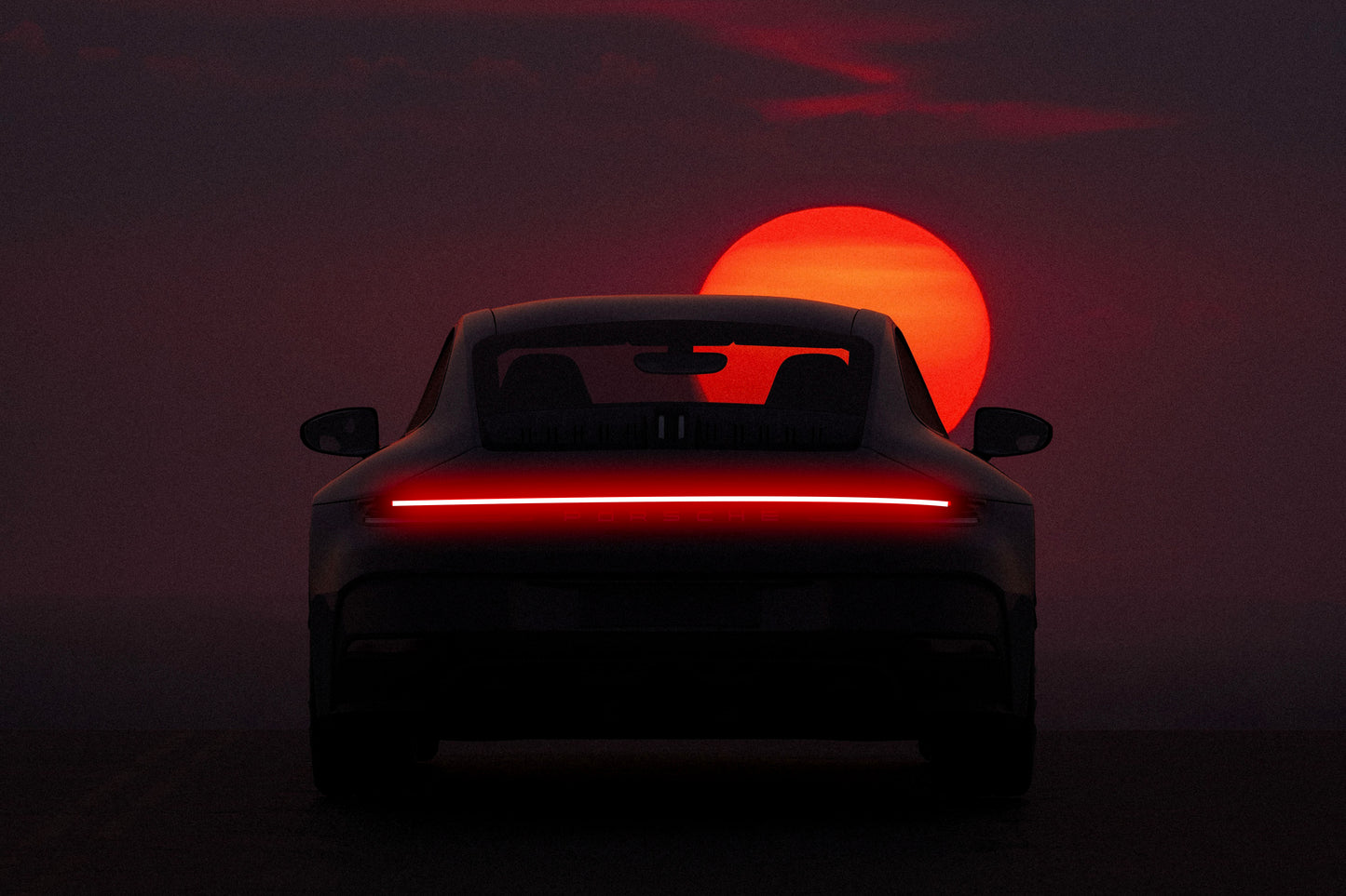 Porsche Taycan Night Mode - Neon Frame