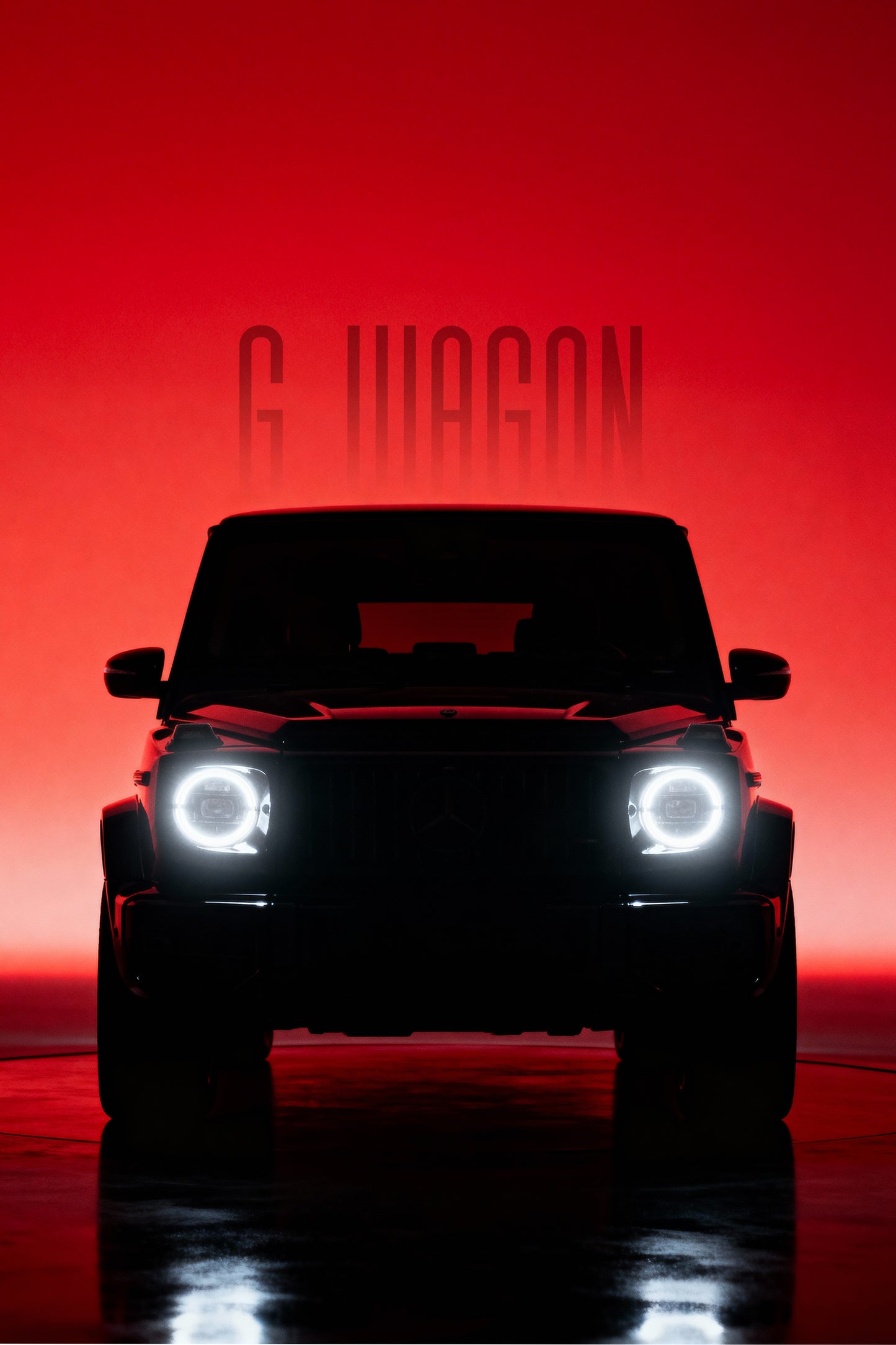 G-Wagon Silhouette - Neon Frame