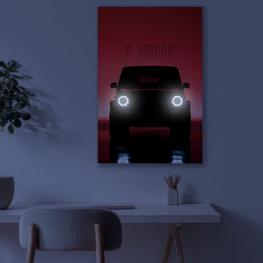 G-Wagon Silhouette - Neon Frame