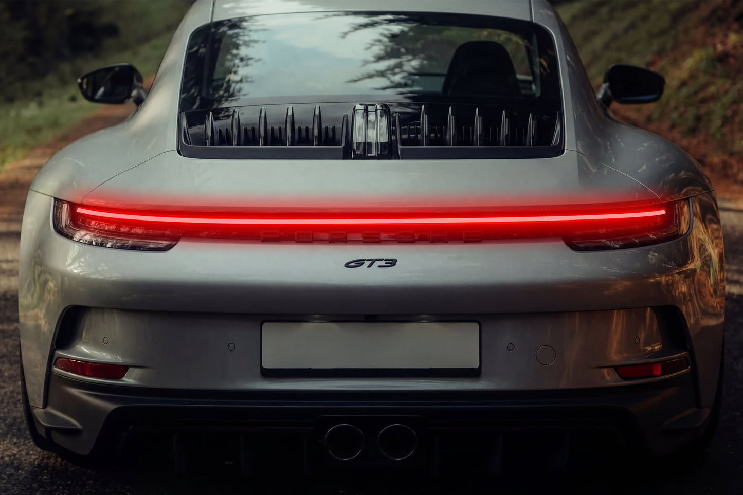 Porsche GT3 Rear View - Neon Frame
