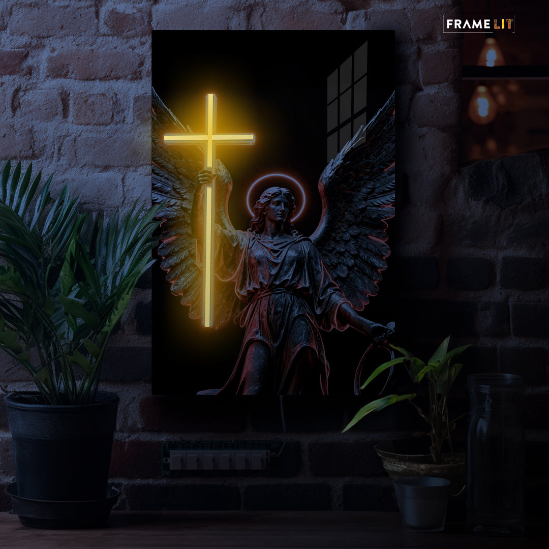ANGEL OF FIRE | Neon Acrylic Frame