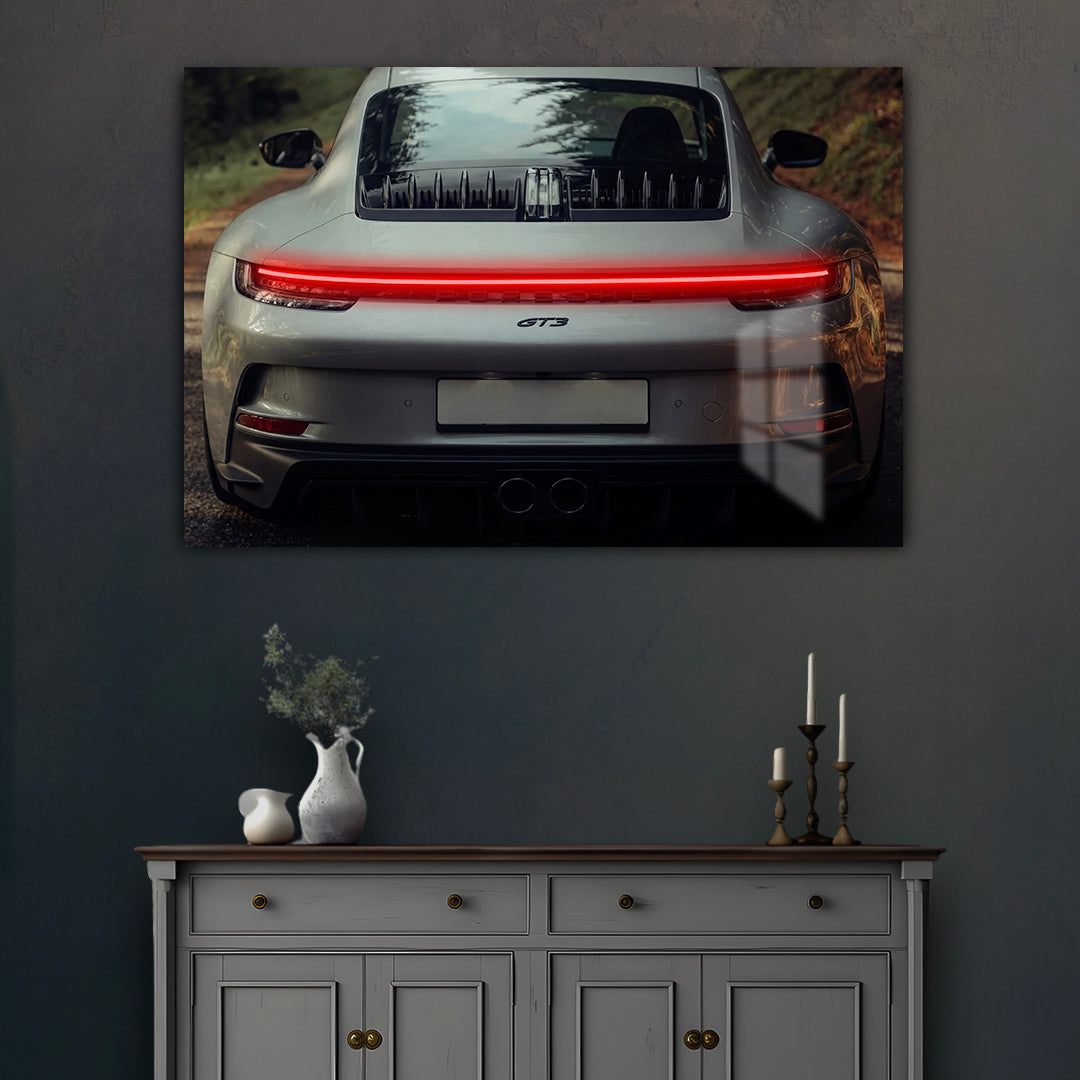 Porsche GT3 Rear View - Neon Frame