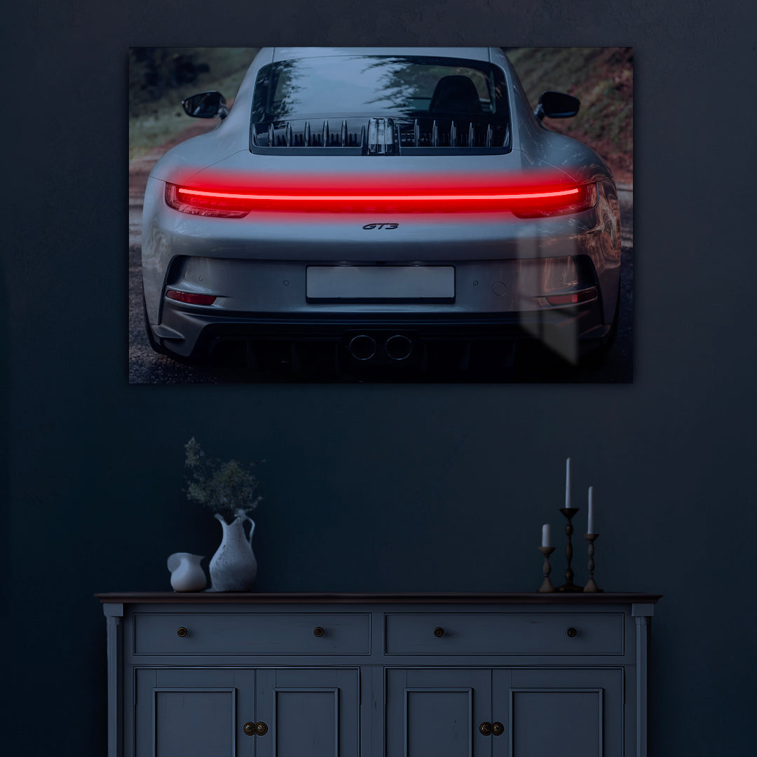 Porsche GT3 Rear View - Neon Frame