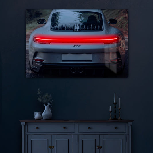 Porsche GT3 Rear View - Neon Frame