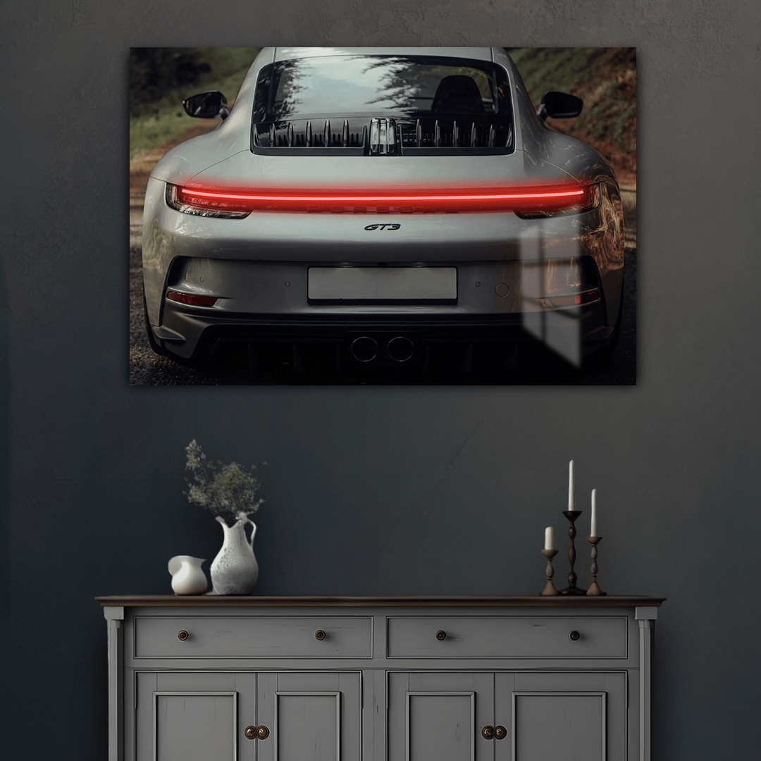 Porsche GT3 Rear View - Neon Frame