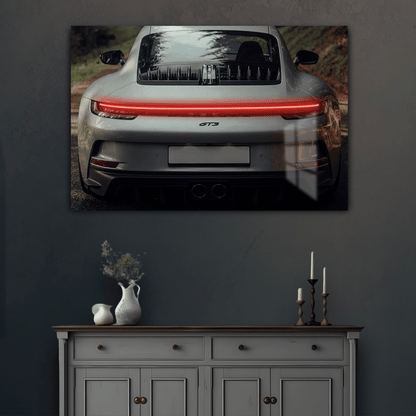 Porsche GT3 Rear View - Neon Frame